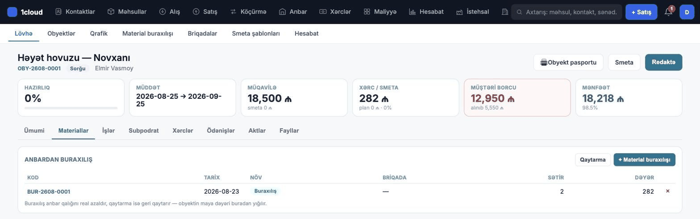 Material buraxılışı