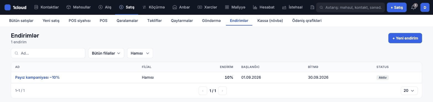 Endirimlər